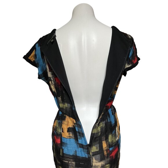 Cynthia Steffe Multicolor Tie-Front Mini Dress Size 2 Linen Blend - Picture 10 of 13